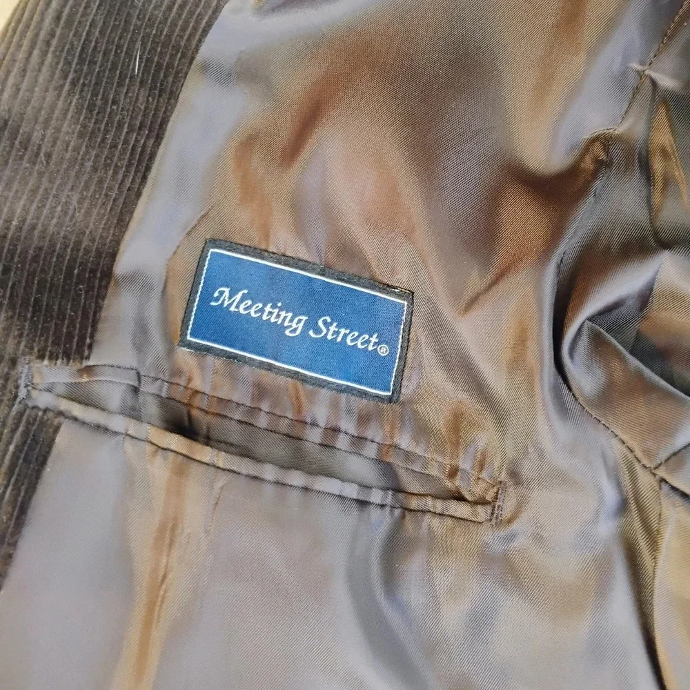 Meeting Street Chocolate Brown Corduroy Blazer Jacket‎ Academia Size 46 Long